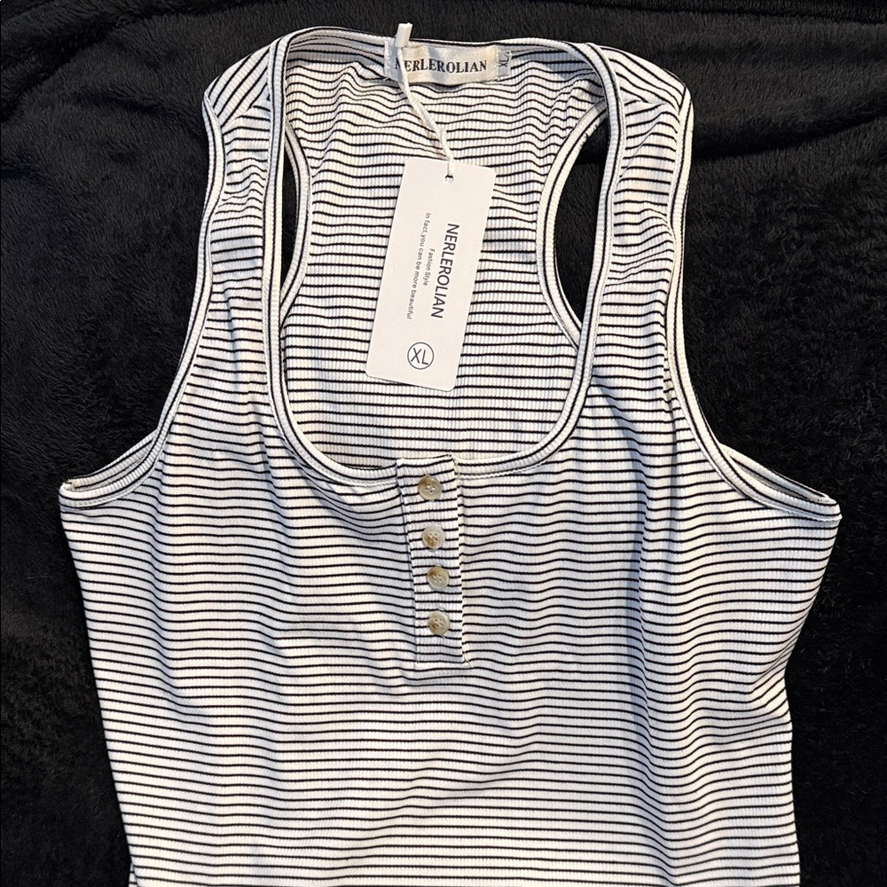 Nerlerolian Monochrome Striped Tank Dress